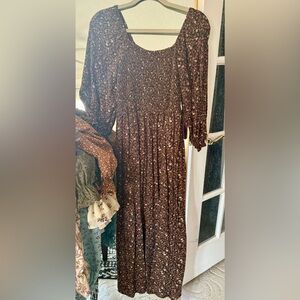 Rylee+Cru…Floral Brown Maxi Dress